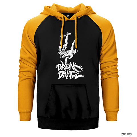 Break Dance Çift Renk Reglan Kol Sweatshirt / Hoodie