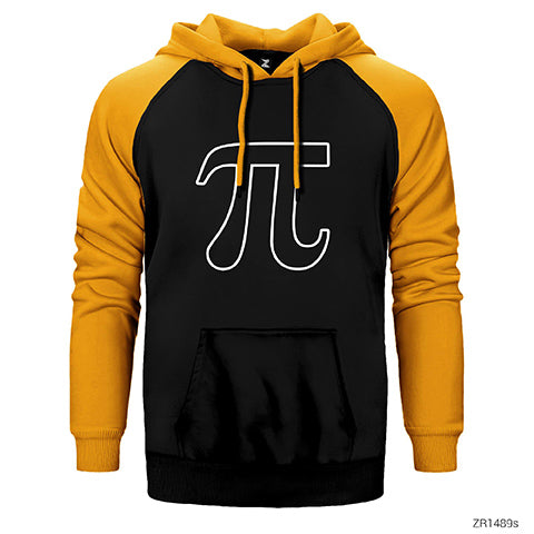 Pi Sayısı Siyah Çift Renk Reglan Kol Sweatshirt / Hoodie