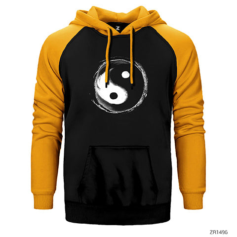 Ying Yang Splash Çift Renk Reglan Kol Sweatshirt / Hoodie