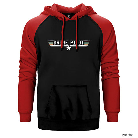 Drone Pilot Çift Renk Reglan Kol Sweatshirt / Hoodie