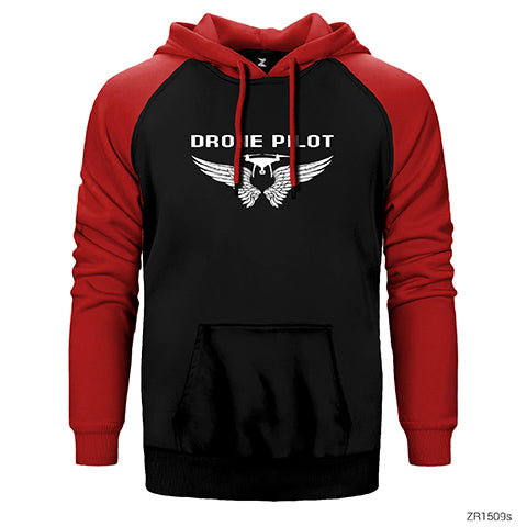 Drone Pilot 3 Çift Renk Reglan Kol Sweatshirt / Hoodie