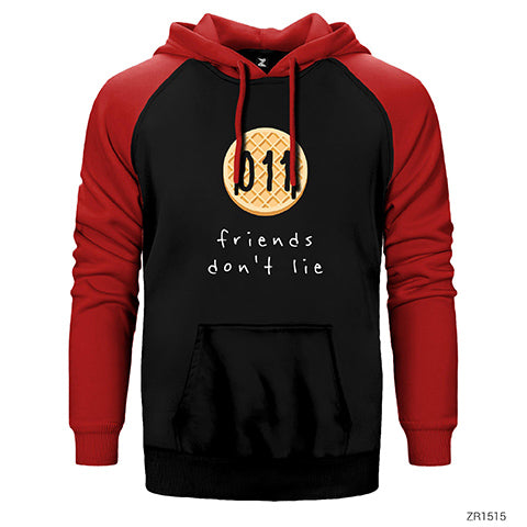 Stranger Things Friends Dont Lie Çift Renk Reglan Kol Sweatshirt / Hoodie