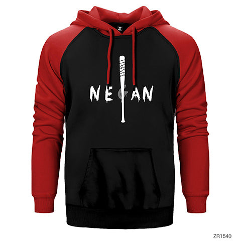 The Walking Dead Negan Lucille Çift Renk Reglan Kol Sweatshirt / Hoodie