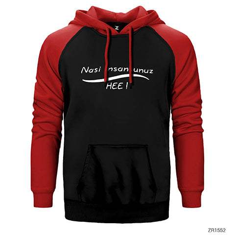 Nasi İnsansunuz Çift Renk Reglan Kol Sweatshirt / Hoodie