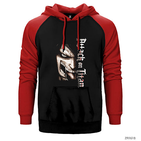 Attack on Titan 2 Çift Renk Reglan Kol Sweatshirt / Hoodie
