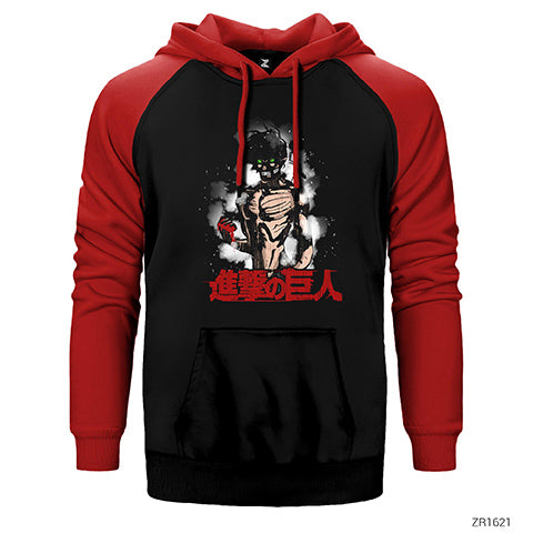 Attack on Titan Strength Çift Renk Reglan Kol Sweatshirt / Hoodie