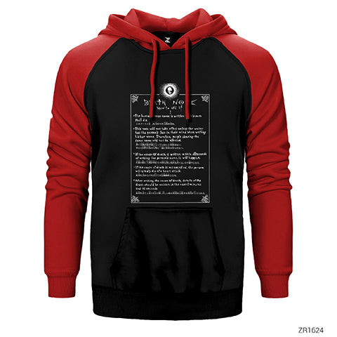 Death Note How to Use Çift Renk Reglan Kol Sweatshirt / Hoodie