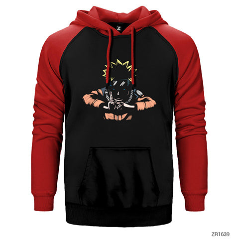 Naruto Uzumaki Çift Renk Reglan Kol Sweatshirt / Hoodie