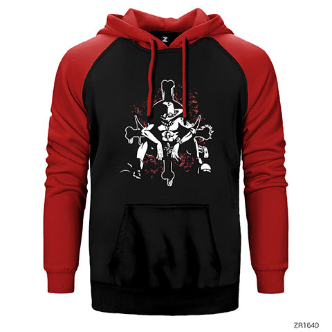 One Piece Commander Çift Renk Reglan Kol Sweatshirt / Hoodie