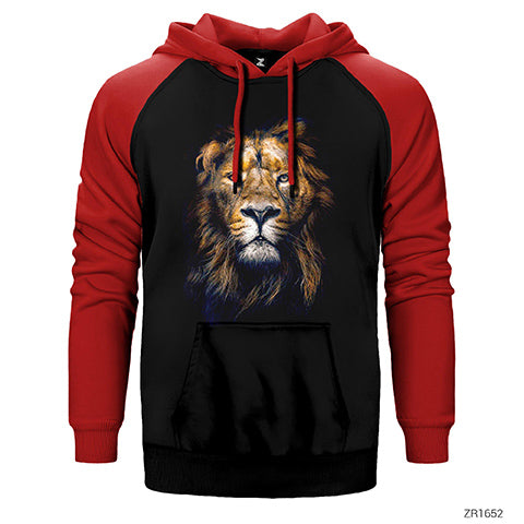 Aslan Kral Çift Renk Reglan Kol Sweatshirt / Hoodie
