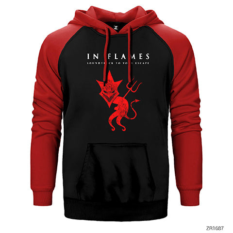 In Flames Çift Renk Reglan Kol Sweatshirt / Hoodie