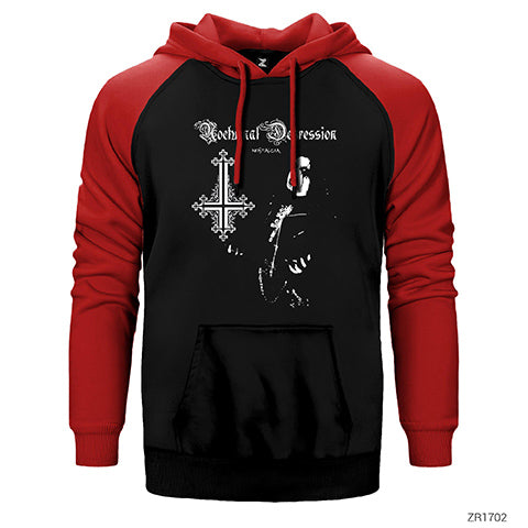 Nocturnal Depression Çift Renk Reglan Kol Sweatshirt / Hoodie