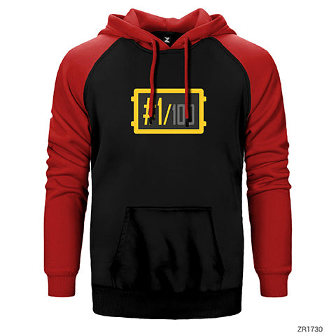 PUBG 100 to 1 Çift Renk Reglan Kol Sweatshirt / Hoodie