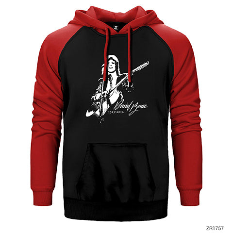 David Bowie Concert Çift Renk Reglan Kol Sweatshirt / Hoodie