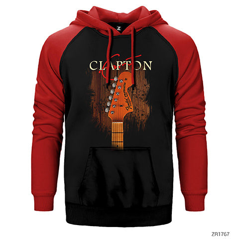 Eric Clapton Guitar Çift Renk Reglan Kol Sweatshirt / Hoodie