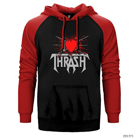 I Love Trash Çift Renk Reglan Kol Sweatshirt / Hoodie