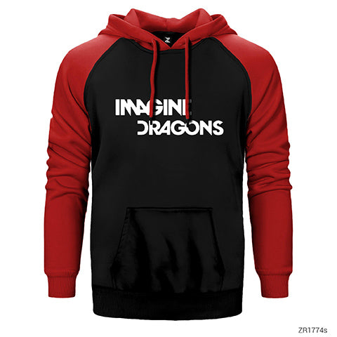 Imagine Dragons Logo Çift Renk Reglan Kol Sweatshirt / Hoodie