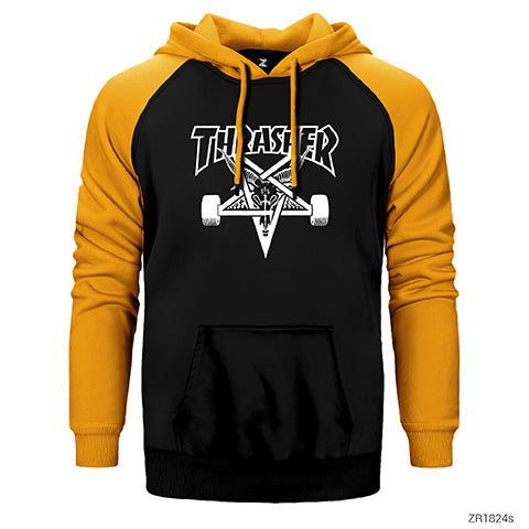 Thrasher 666 Çift Renk Reglan Kol Sweatshirt / Hoodie