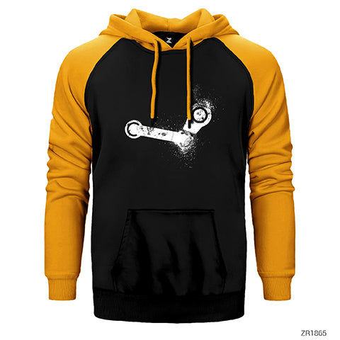 Steam Crank Splash Çift Renk Reglan Kol Sweatshirt / Hoodie