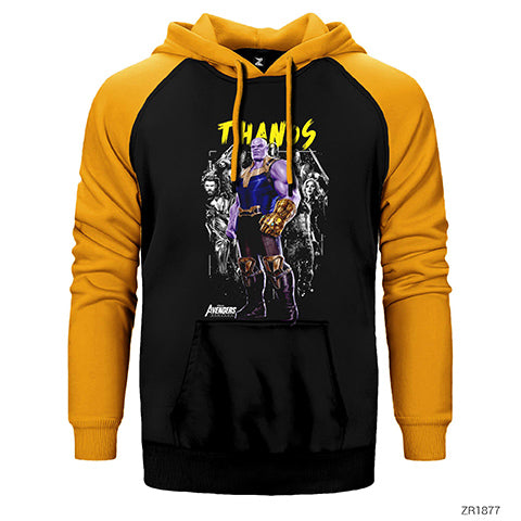 Avengers Thanos Çift Renk Reglan Kol Sweatshirt / Hoodie