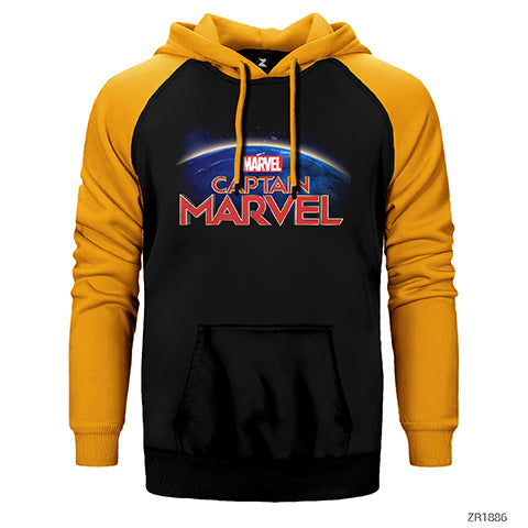 Captain Marvel on World Çift Renk Reglan Kol Sweatshirt / Hoodie