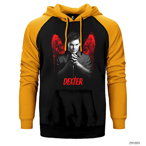 Dexter Blood Wings Çift Renk Reglan Kol Sweatshirt / Hoodie