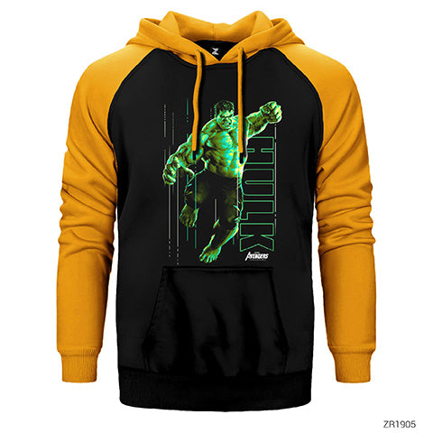 Hulk Attack Çift Renk Reglan Kol Sweatshirt / Hoodie