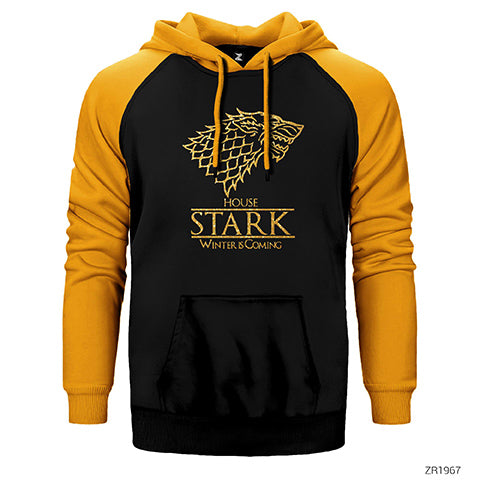 Game of Thrones House Stark Winter is Coming Çift Renk Reglan Kol Sweatshirt / Hoodie