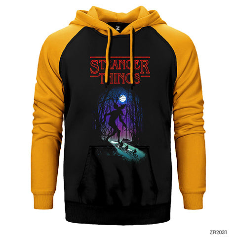Stranger Things Demogorgan Çift Renk Reglan Kol Sweatshirt / Hoodie