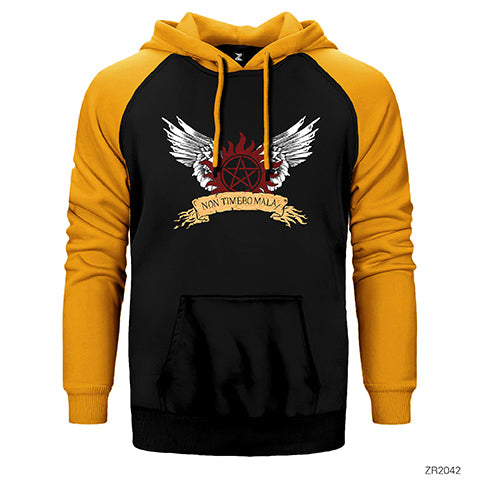 Supernatural Non Timebo Mala Çift Renk Reglan Kol Sweatshirt / Hoodie