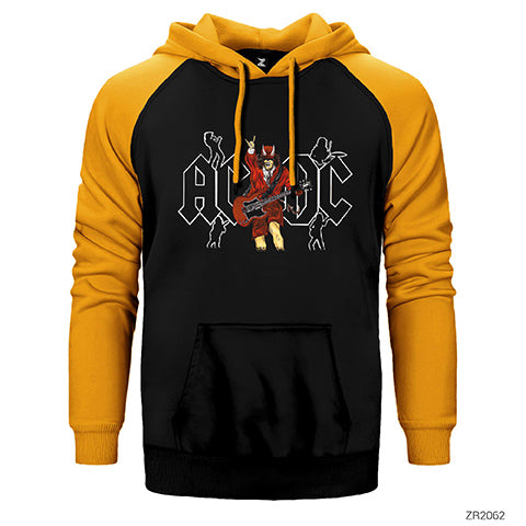 AC DC Angus Çift Renk Reglan Kol Sweatshirt / Hoodie