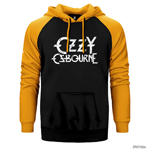 Ozzy Osbourne Logo Çift Renk Reglan Kol Sweatshirt / Hoodie