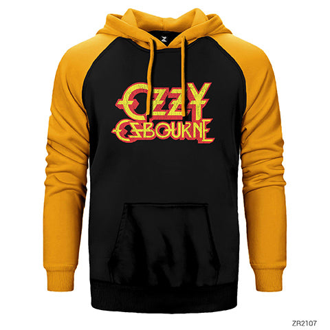 Ozzy Osbourne Prince of Darkness Çift Renk Reglan Kol Sweatshirt / Hoodie
