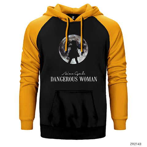 Ariana Grande Moon Çift Renk Reglan Kol Sweatshirt / Hoodie