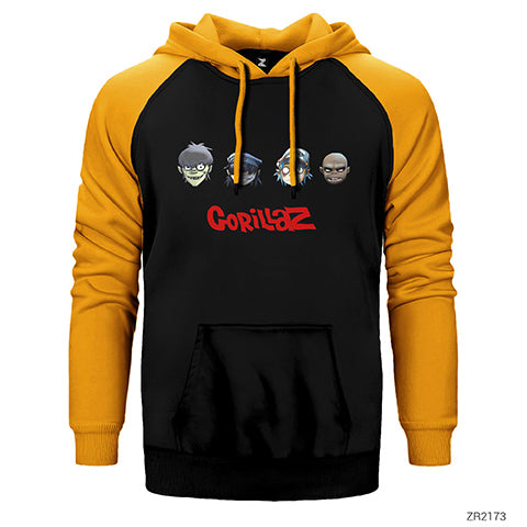 Gorillaz Cartoon 2 Çift Renk Reglan Kol Sweatshirt / Hoodie