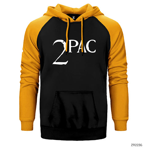 Tupac Shakur Logo Çift Renk Reglan Kol Sweatshirt / Hoodie