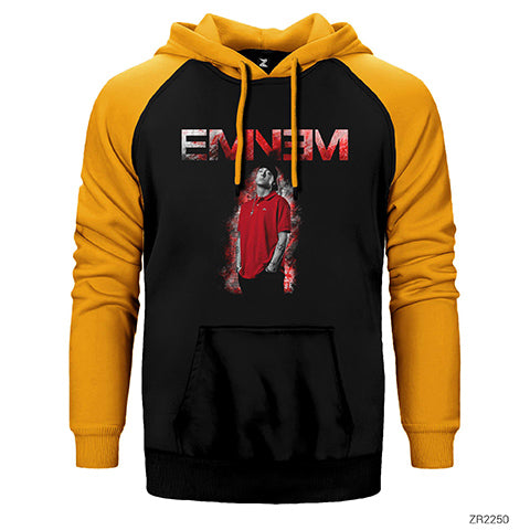Eminem Bloodnes Çift Renk Reglan Kol Sweatshirt / Hoodie