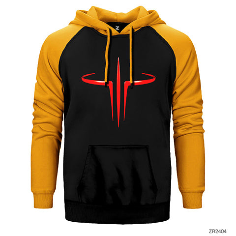 Quake 3 Çift Renk Reglan Kol Sweatshirt / Hoodie