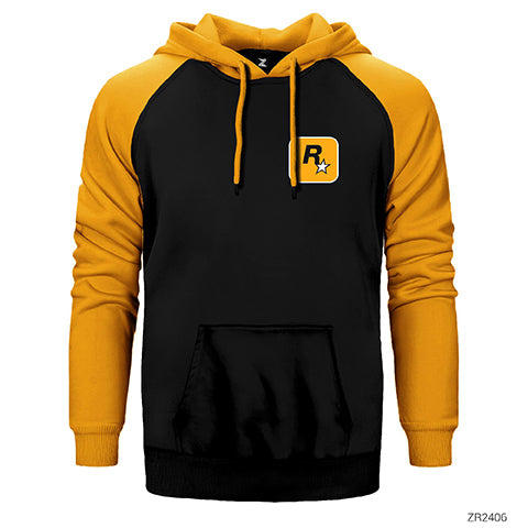 Rockstar Logo Çift Renk Reglan Kol Sweatshirt / Hoodie