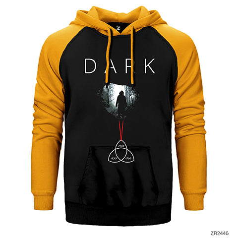 Dark Human Silliuette Çift Renk Reglan Kol Sweatshirt / Hoodie