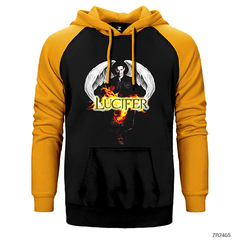 Lucifer Double Face Çift Renk Reglan Kol Sweatshirt / Hoodie