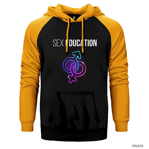 Sex Education Male and Female Çift Renk Reglan Kol Sweatshirt / Hoodie