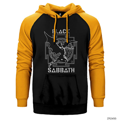 Black Sabbath 13 Angel Çift Renk Reglan Kol Sweatshirt / Hoodie