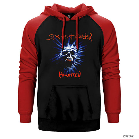 Six Feet Under Haunted Çift Renk Reglan Kol Sweatshirt / Hoodie
