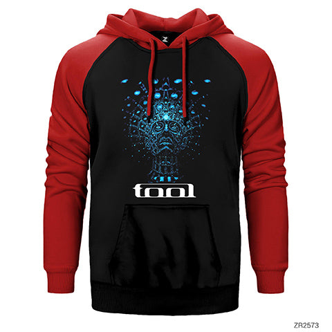 Tool Blue Face Çift Renk Reglan Kol Sweatshirt / Hoodie