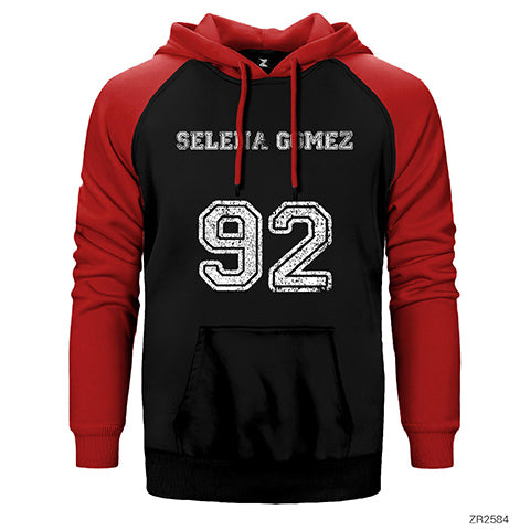 Selena Gomez Çift Renk Reglan Kol Sweatshirt / Hoodie