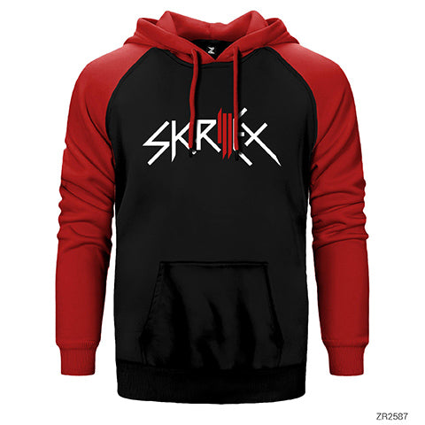 Skrillex High Logo Çift Renk Reglan Kol Sweatshirt / Hoodie