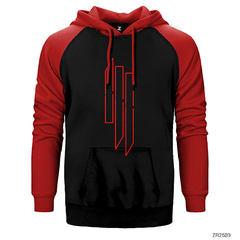 Skrillex Outline Çift Renk Reglan Kol Sweatshirt / Hoodie