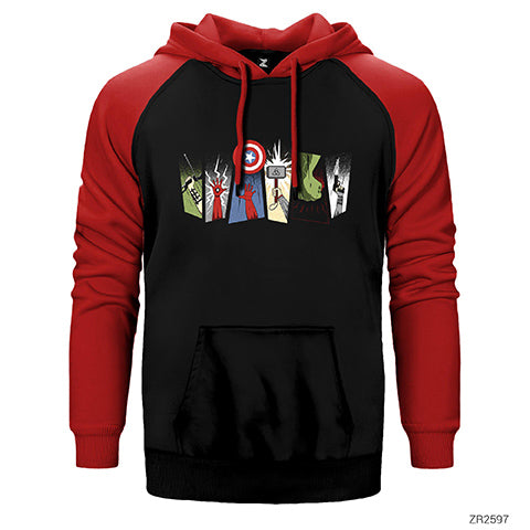 Avengers Items Çift Renk Reglan Kol Sweatshirt / Hoodie