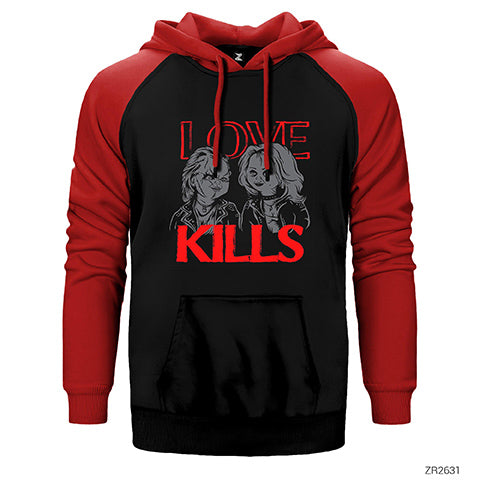 Chucky Love Kills Çift Renk Reglan Kol Sweatshirt / Hoodie